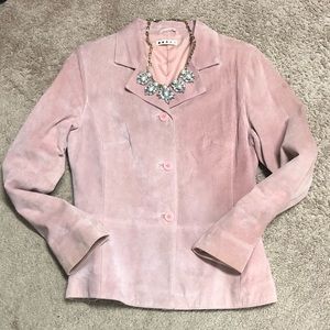 Dusty Pink Suede Blazer